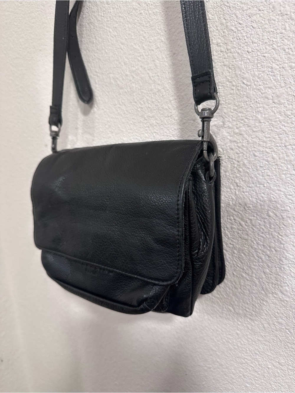 Liebeskind Black Leather Flap Crossbody